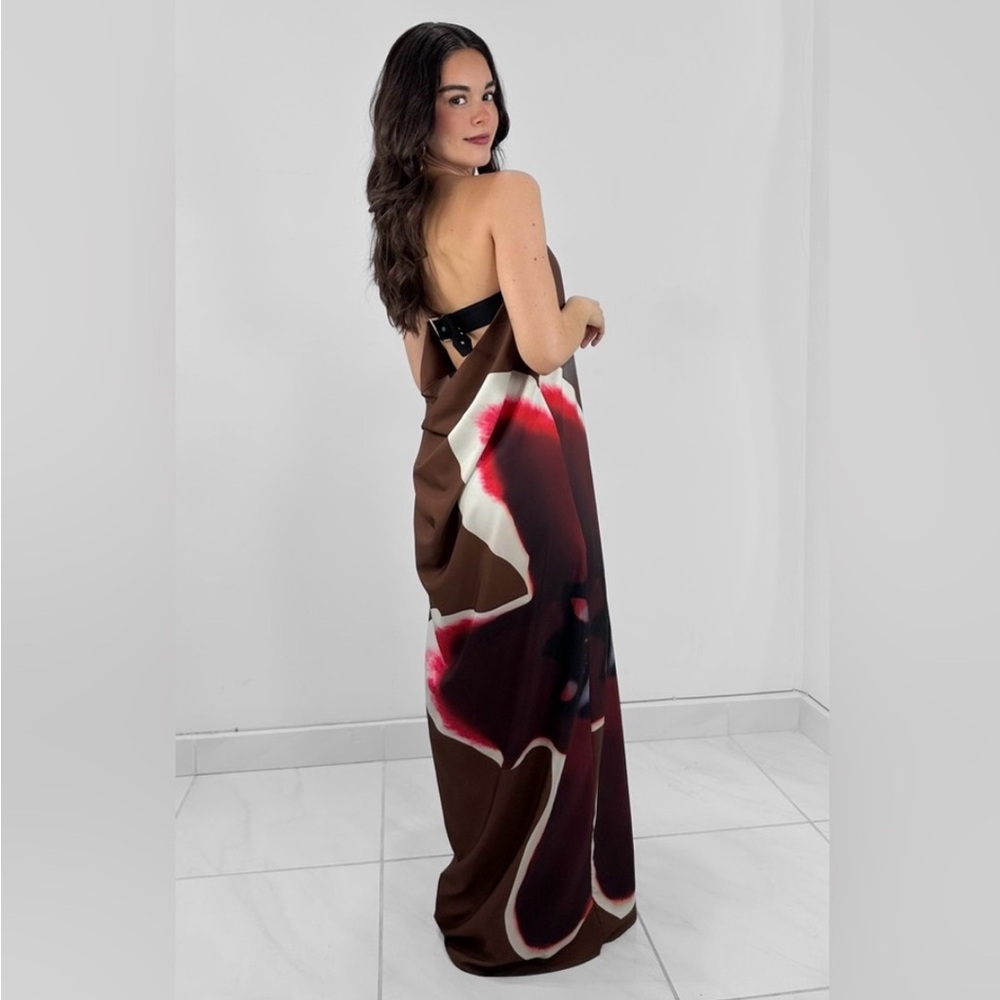 Sexy Elegant Strapless Floral Print Maxi Dress - Picture 2 of 5